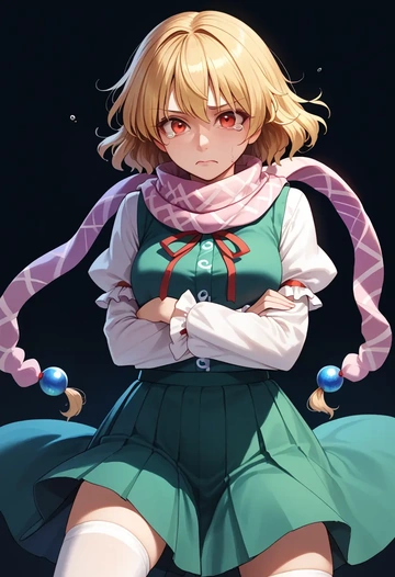 touhou,junko_(touhou),spring,student uniform,blouse  - AI generated anime art