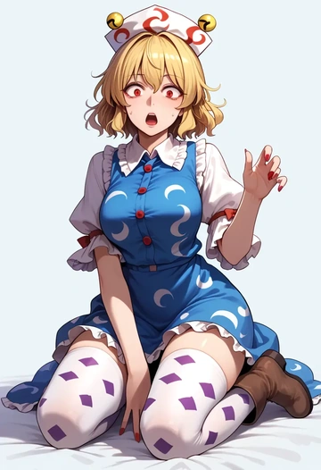 touhou,junko_(touhou),shirt dress,belted,stockings  - AI generated anime art