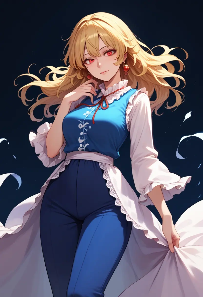 touhou,junko_(touhou),pants,wide-leg,strappy top  - 