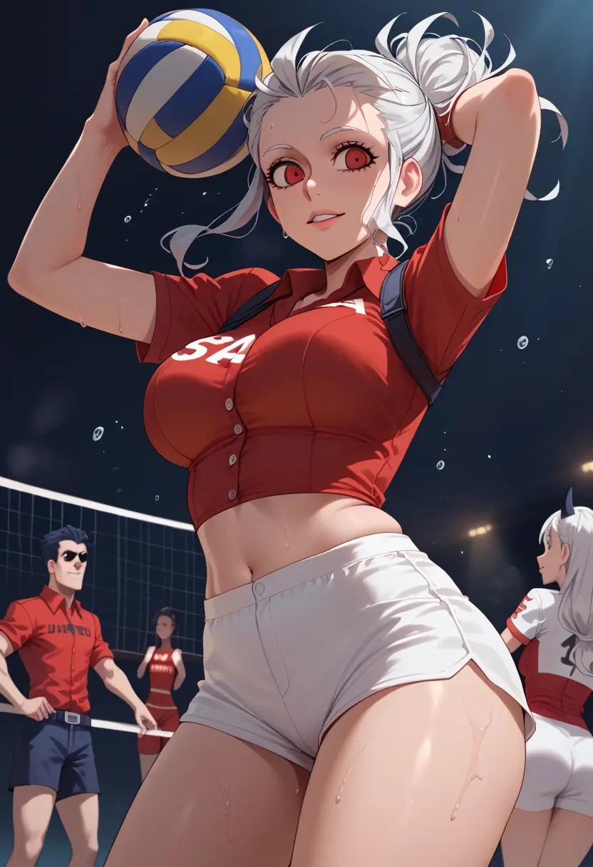 helltaker,justice_(helltaker),volleyball uniform  - 