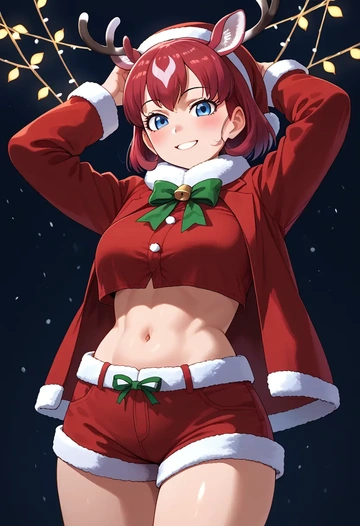 kemono_friends,kaban_(kemono_friends),Christmas,red velvet shorts  - AI generated anime art