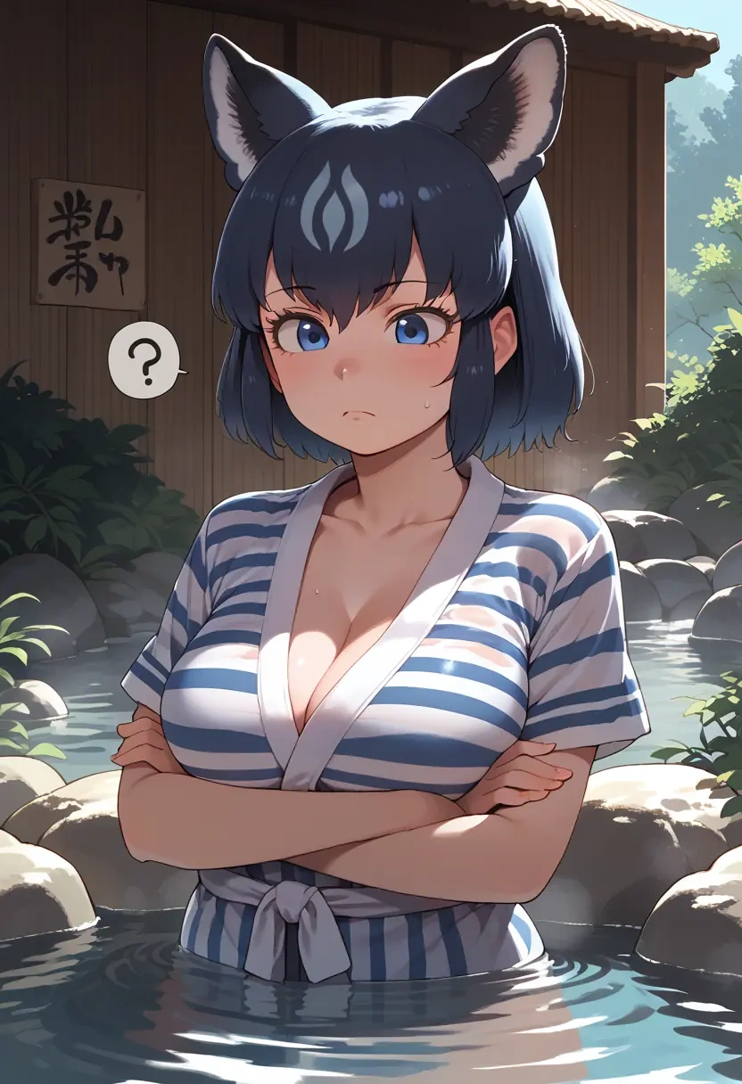 kemono_friends,kaban_(kemono_friends),striped graffiti blouse,dolphin shorts  - 