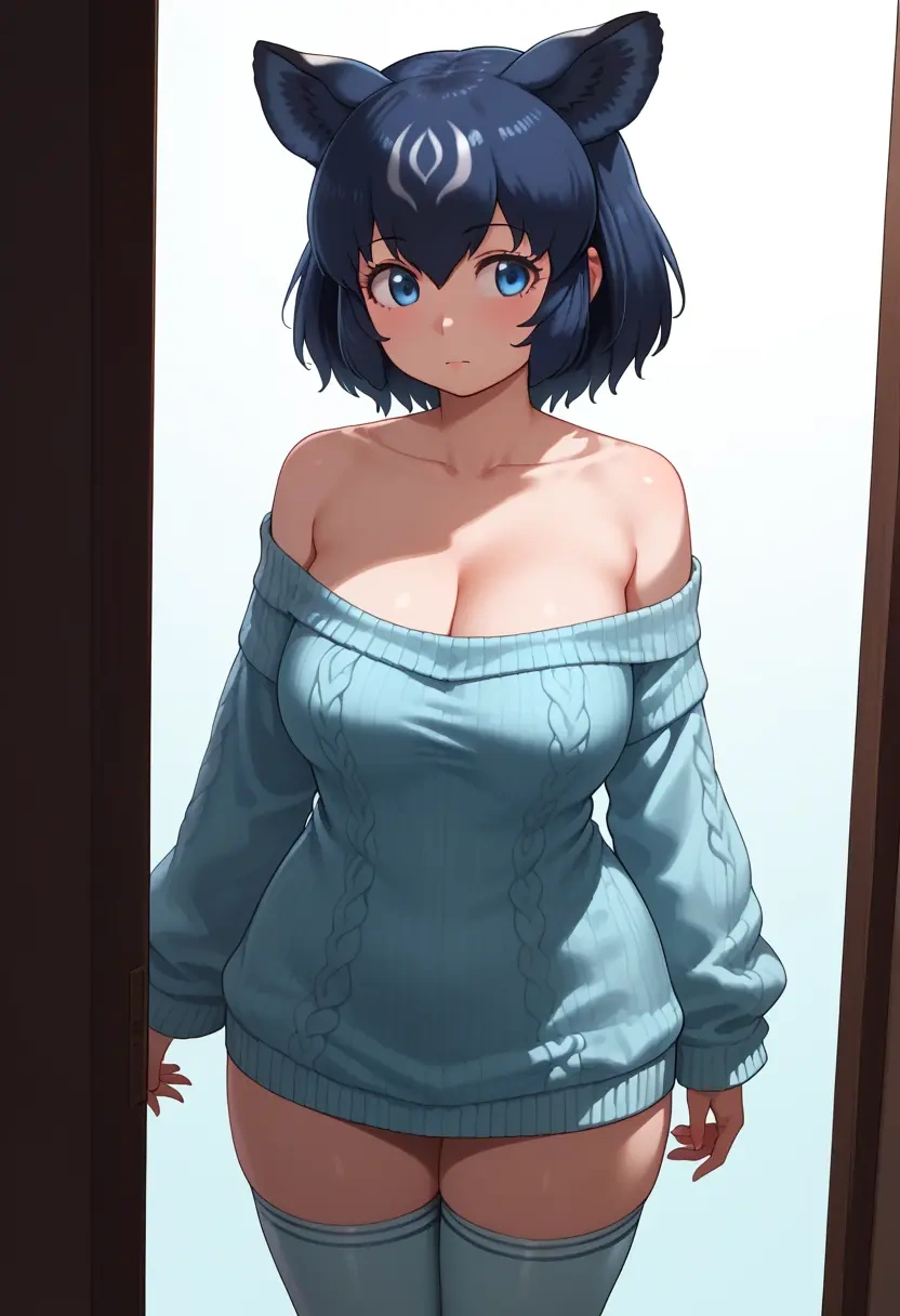 kemono_friends,kaban_(kemono_friends),off-shoulder,sweater  - 