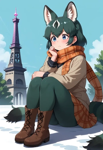 kemono_friends,kaban_(kemono_friends),winter,student uniform,fur-lined parka  - AI generated anime art