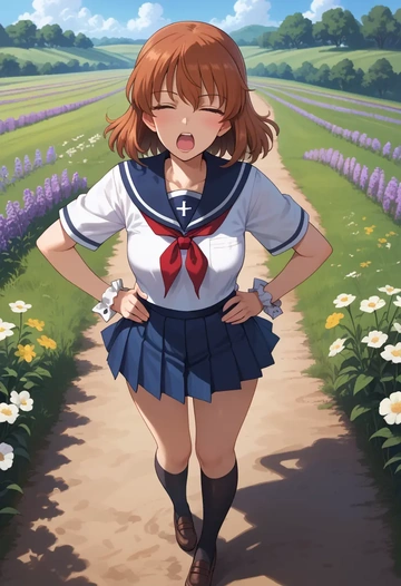 girls_und_panzer,kadotani_anzu,sailor, uniform  - AI generated anime art