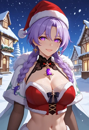 honkai_(series),kafka_(honkai:_star_rail),Christmas,dress  - AI generated anime art