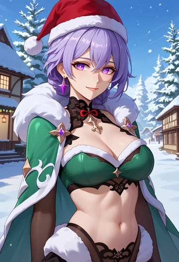 honkai_(series),kafka_(honkai:_star_rail),Christmas,dress  - AI generated anime art