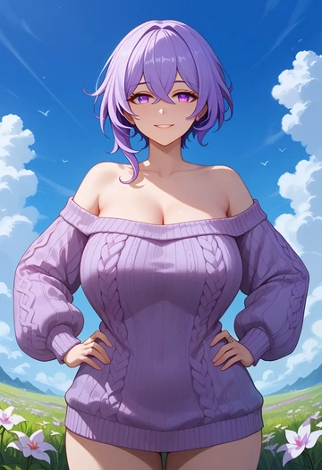 honkai_(series),kafka_(honkai:_star_rail),sweater  - AI generated anime art