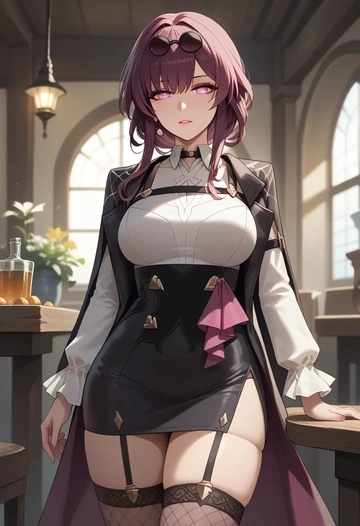 star rail,kafka,secretary,stockings,sexy, panties  - AI generated anime art