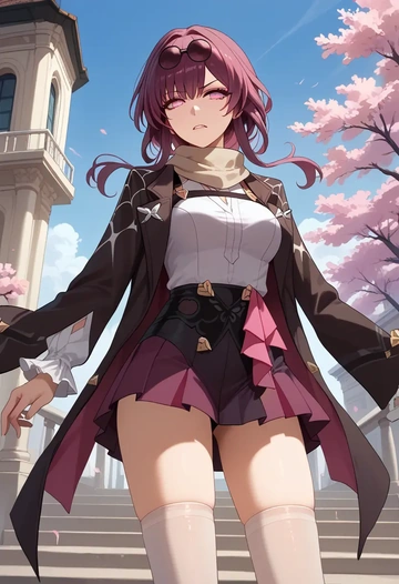 star rail,kafka,spring,student uniform,blouse  - AI generated anime art