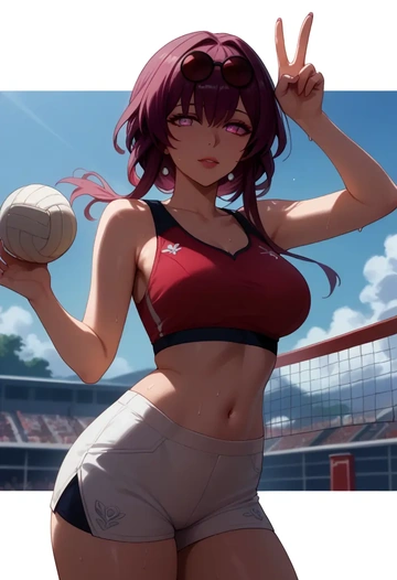 star rail,kafka,volleyball uniform  - AI generated anime art