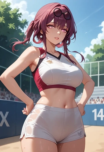 star rail,kafka,volleyball uniform  - AI generated anime art