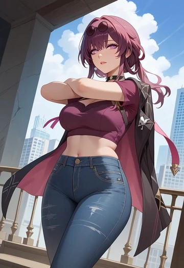 star rail,kafka,crop top  - AI generated anime art