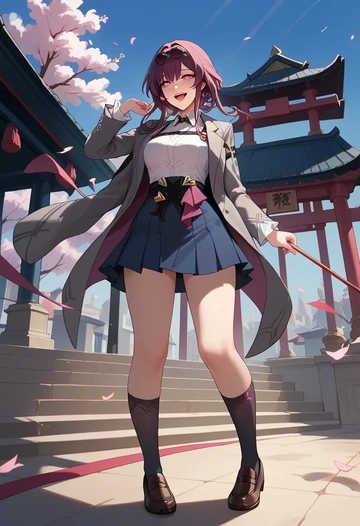 star rail,kafka,winter,student uniform,blazer  - AI generated anime art