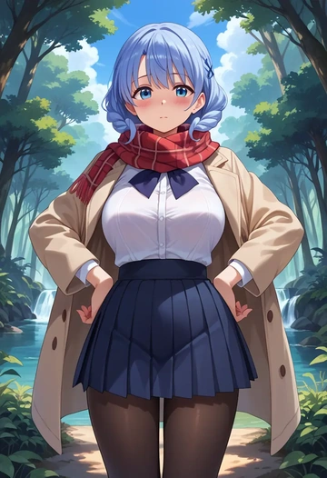 gochuumon_wa_usagi_desu_ka?,kafuu_chino,winter,student uniform,fur-trimmed coat  - AI generated anime art