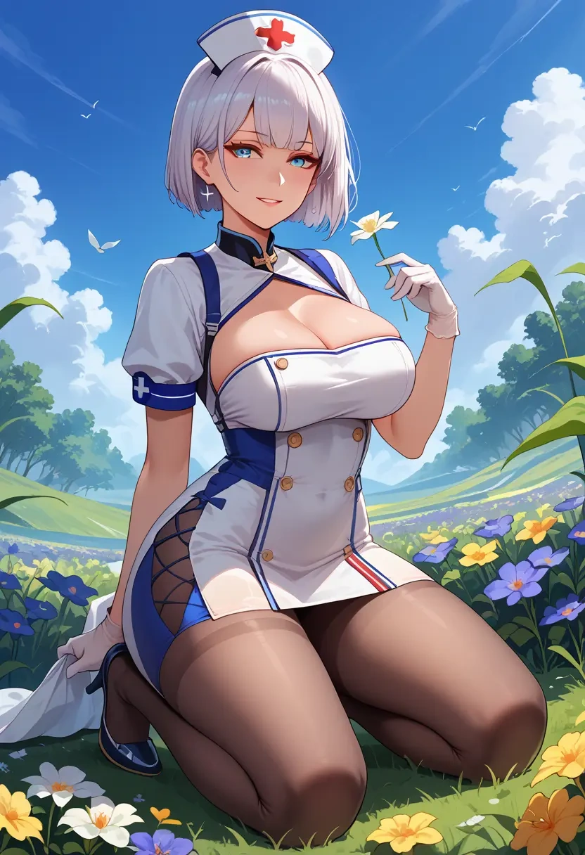 azur_lane,kaga_(azur_lane),nurse, pantyhose,mini skirt  - 