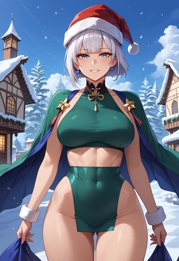 azur_lane,kaga_(azur_lane),Christmas,dress  - AI generated anime art