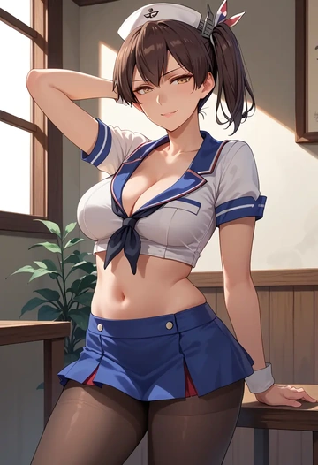 kantai_collection,kaga_(kancolle),nurse, pantyhose,mini skirt  - AI generated anime art