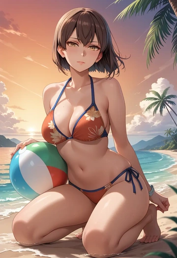 kantai_collection,kaga_(kancolle),bikini  - AI generated anime art