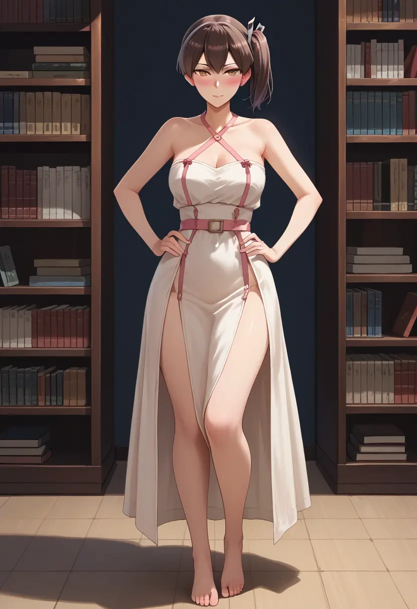 kantai_collection,kaga_(kancolle),silk slip dress  - 