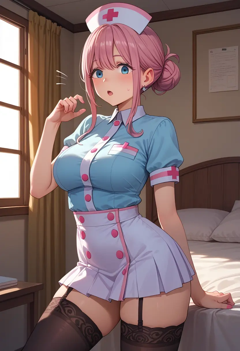 yurucamp,kagamihara_nadeshiko,nurse pantyhose,mini skirt, sexy  - 