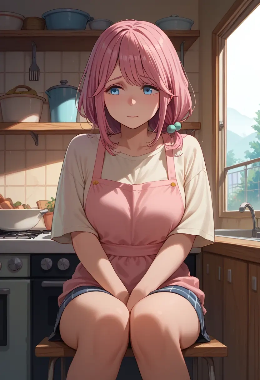 yurucamp,kagamihara_nadeshiko,neon graffiti top,dolphin shorts  - 