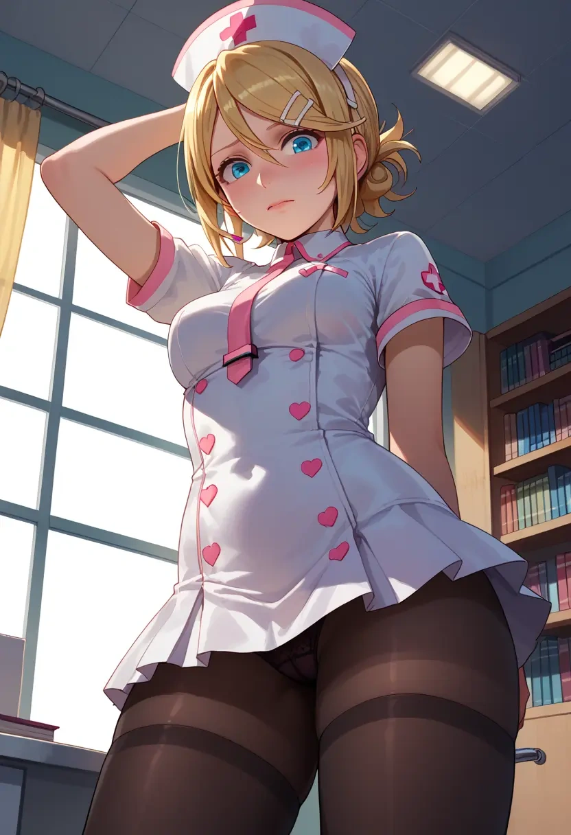 vocaloid,kagamine_rin,nurse pantyhose,mini skirt, sexy  - 