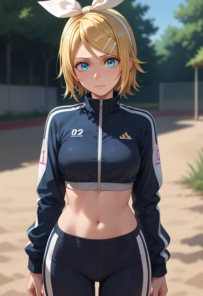 vocaloid,kagamine_rin,athletic,track suit  - 