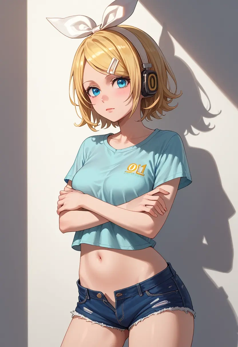 vocaloid,kagamine_rin,denim shorts  - 