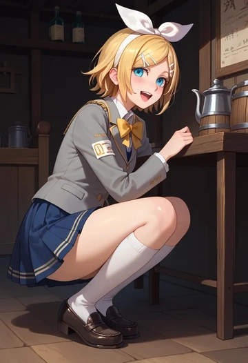 vocaloid,kagamine_rin,winter,student uniform,blazer  - AI generated anime art