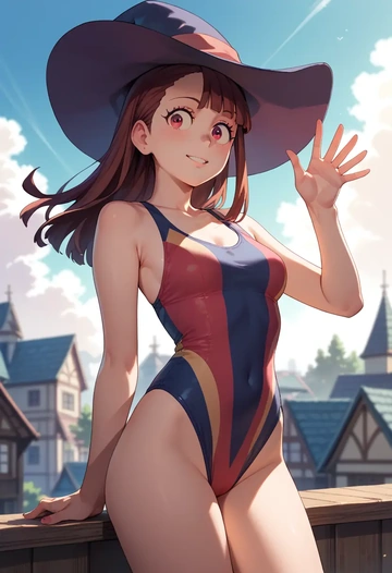 little_witch_academia,kagari_atsuko,swimsuit,sexy  - AI generated anime art