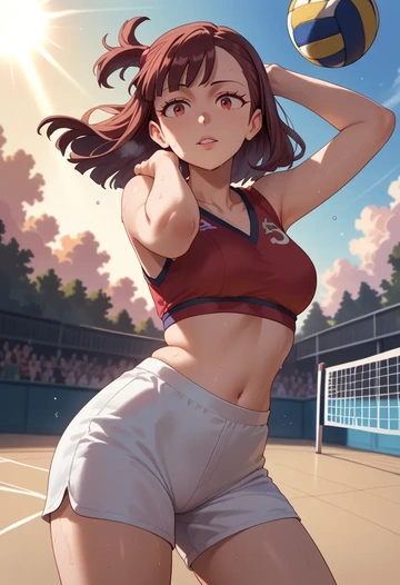 little_witch_academia,kagari_atsuko,volleyball uniform  - AI generated anime art