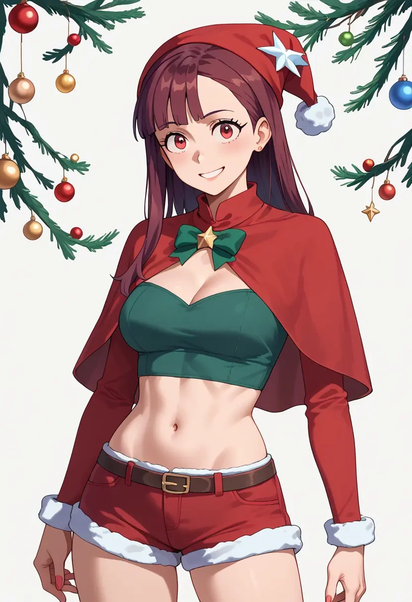 little_witch_academia,kagari_atsuko,Christmas,red velvet shorts  - 