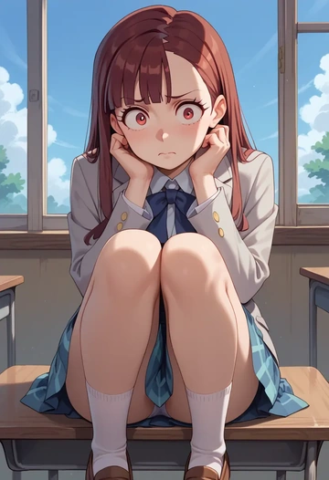 little_witch_academia,kagari_atsuko,spring,student uniform,blazer  - AI generated anime art