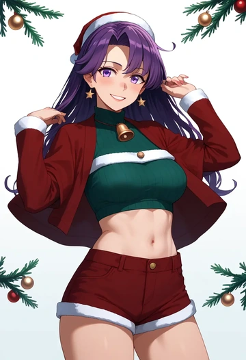 kantai_collection,kagerou_(kancolle),Christmas,red velvet shorts  - AI generated anime art