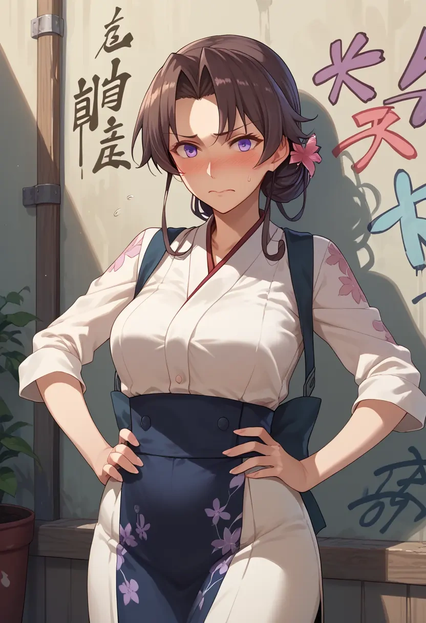 kantai_collection,kagerou_(kancolle),floral graffiti blouse,dolphin shorts  - 