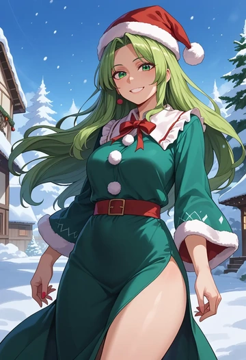 touhou,kagiyama_hina,Christmas,dress  - AI generated anime art