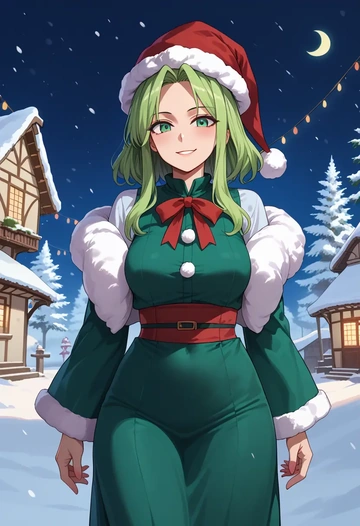 touhou,kagiyama_hina,Christmas,dress  - AI generated anime art