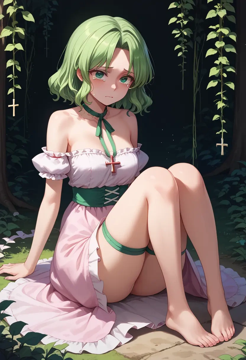 touhou,kagiyama_hina,silk slip dress  - 