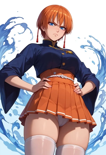 gintama,kagura_(gintama),mini skirt, stockings  - AI generated anime art