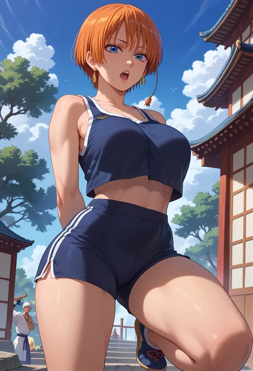 gintama,kagura_(gintama),yoga shorts  - 