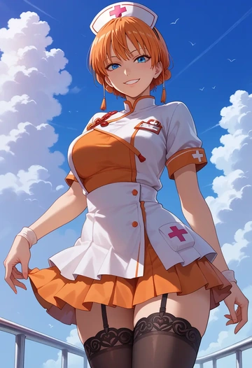 gintama,kagura_(gintama),nurse pantyhose,mini skirt, sexy  - AI generated anime art