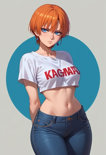 gintama,kagura_(gintama),crop top  - AI generated anime art