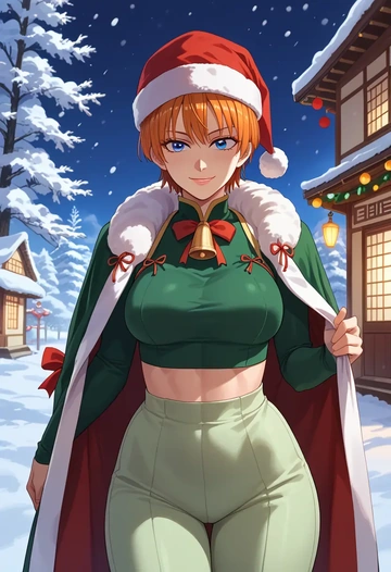 gintama,kagura_(gintama),Christmas,dress  - AI generated anime art