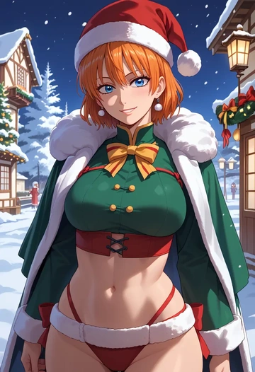 gintama,kagura_(gintama),Christmas,dress  - AI generated anime art