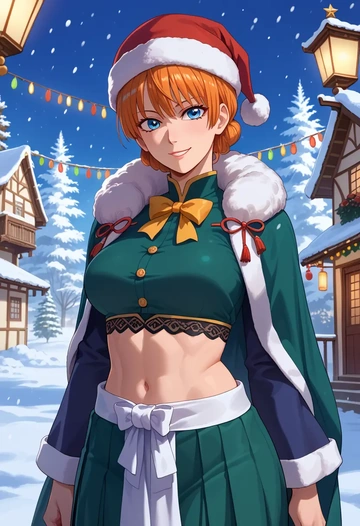 gintama,kagura_(gintama),Christmas,dress  - AI generated anime art