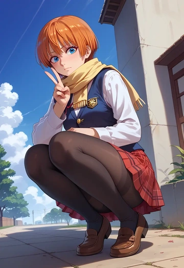 gintama,kagura_(gintama),winter,student uniform,vest  - AI generated anime art