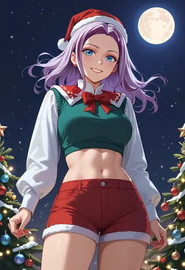 the_moon_studio,kaguya_luna,Christmas,red velvet shorts  - AI generated anime art