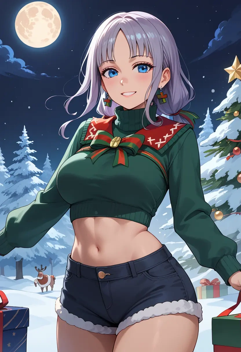 the_moon_studio,kaguya_luna,Christmas,red velvet shorts,turtleneck sweater  - 