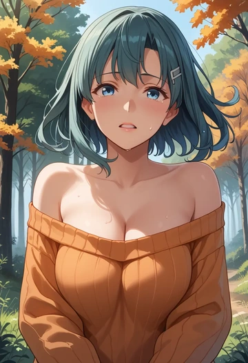 kantai_collection,kako_(kancolle),orange,sweater  - AI generated anime art